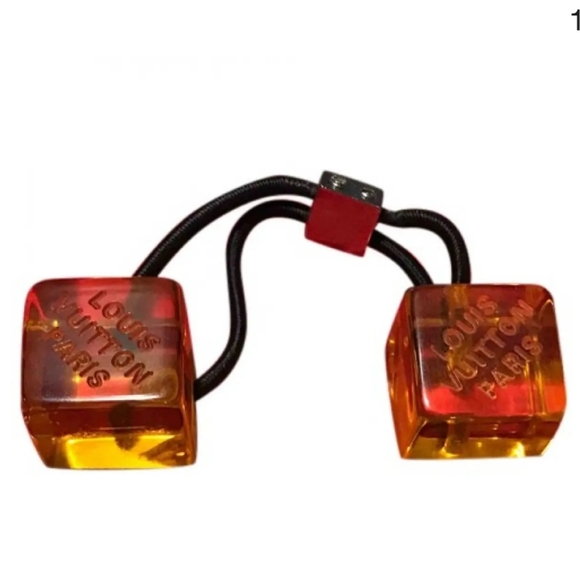 Louis Vuitton Accessories - Louis Vuitton Red and Amber Resin Cube Hair Tie